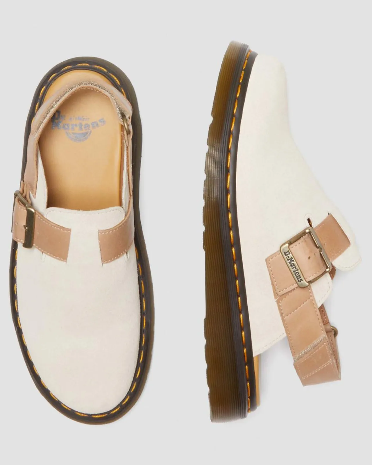 Dr. Martens Jorge II Suède & Leren Slingback Mules^MENS Suède|Casual Stijlen