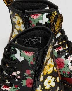 Dr. Martens Junior 1460 Floral Mash Up Hydro Leren Veterlaarzen^UNISEX Sale Voor Kinderen|Meisjes Schoolschoenen