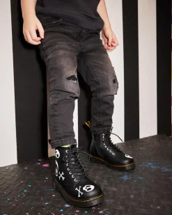 Dr. Martens Junior 1460 Skull & Bones snørestøvler i læder^ Sale Voor Kinderen
