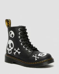 Dr. Martens Junior 1460 Skull & Bones snørestøvler i læder^ Sale Voor Kinderen