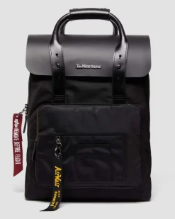 Dr. Martens LITE ALPHA INDUSTRIES LEREN & NYLON RUGZAK^UNISEX Tassen|Nieuw Binnen