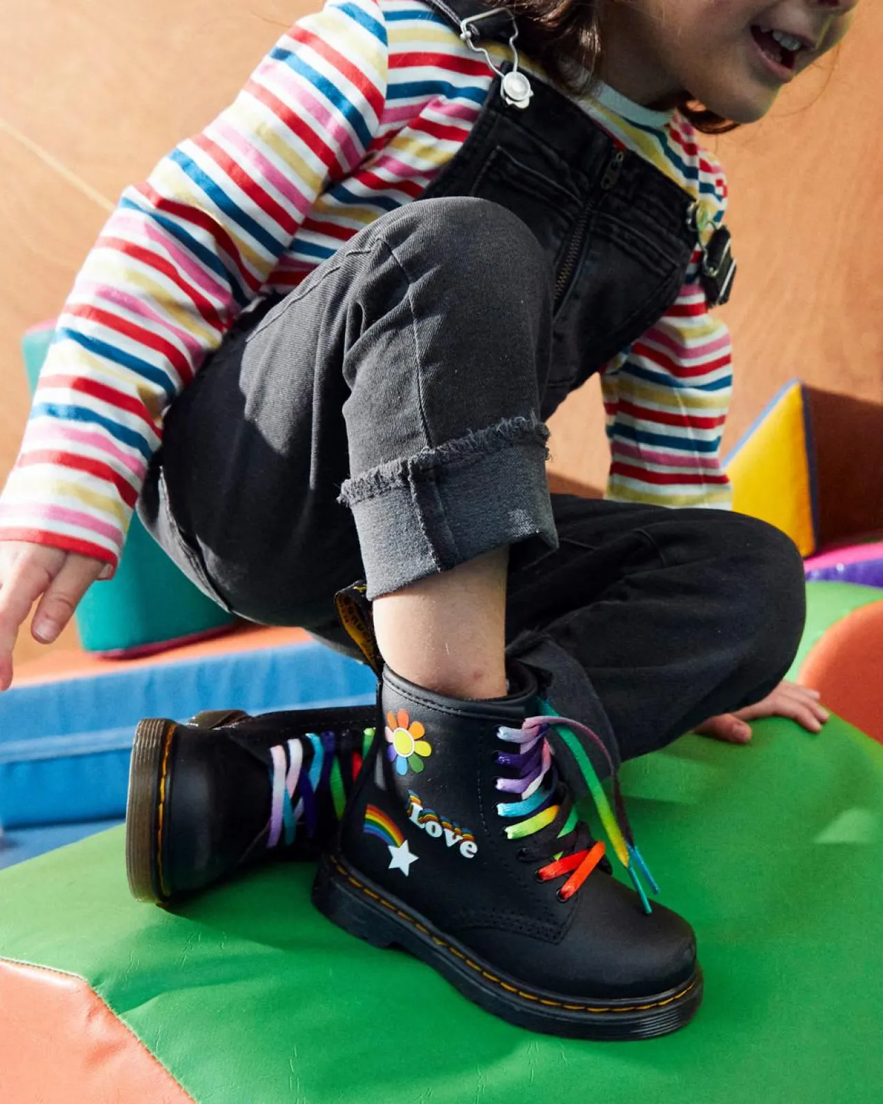 Dr. Martens Peuter 1460 Voor Pride Leren Veterlaarzen^KIDS Sale Voor Kinderen|Meisjes Schoolschoenen