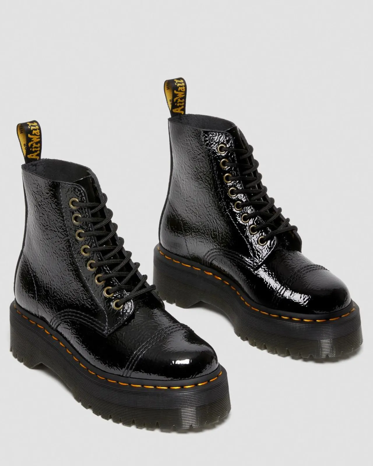 Dr. Martens Sinclair Distressed Lakleren Platform Laarzen^WOMENS Platform Laarzen