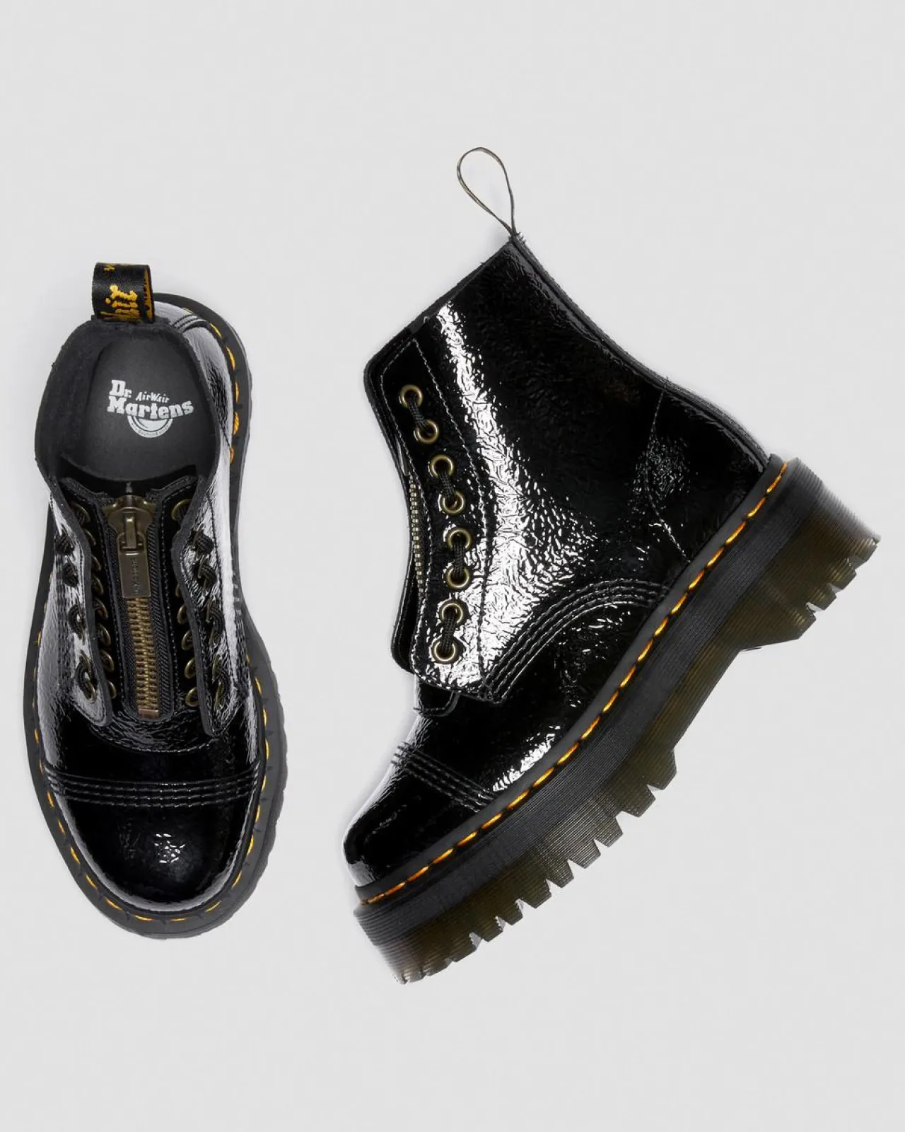 Dr. Martens Sinclair Distressed Lakleren Platform Laarzen^WOMENS Platform Laarzen