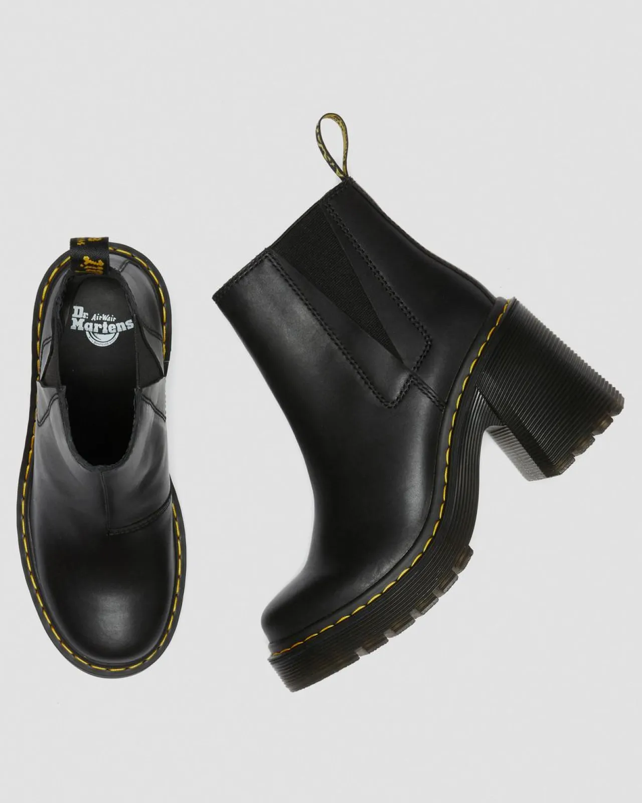 Dr. Martens Spence Leren Chelsea Boots met Uitlopende Hak^WOMENS Hakken|Enkellaarzen