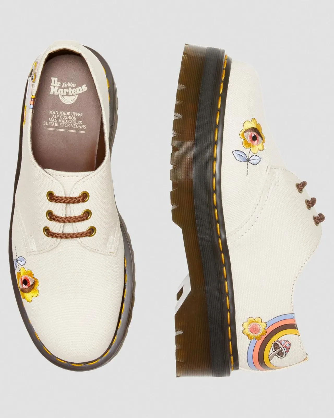 Dr. Martens Vegan 1461 Retro Ray Canvas Platform Schoenen^UNISEX Heren Sale|Trending Stijlen