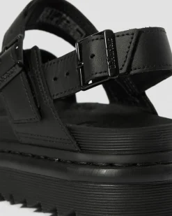 Dr. Martens Voss Hydro Leren Sandalen met Band^WOMENS Platform Sandalen|Zwarte Sandalen
