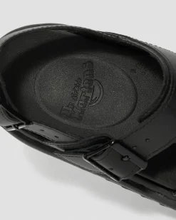 Dr. Martens Voss Hydro Leren Sandalen met Band^WOMENS Platform Sandalen|Zwarte Sandalen