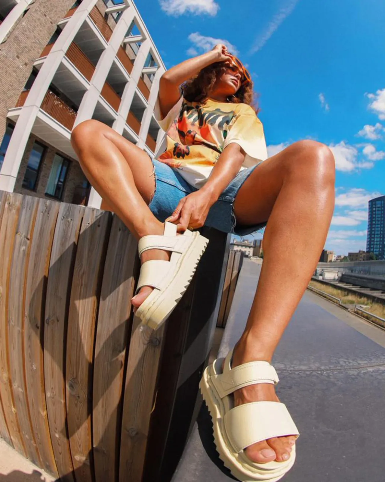 Dr. Martens Voss Hydro Leren Sandalen met Band^WOMENS Platform Sandalen|Sandalen